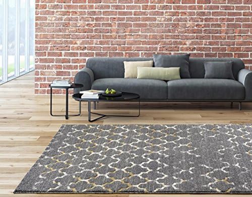6039 Gray Moroccan Trellis 52X72 Area Rug Carpet Large New