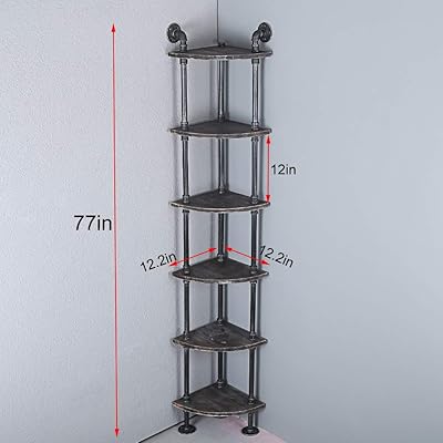 Buy 6 Tier Industrial Retro Wall Mounted Floor Corner Pipe Shelf Pipe Wooden Bookshelf And Bookcases Furniture Online In Kenya B07s9qh4rd