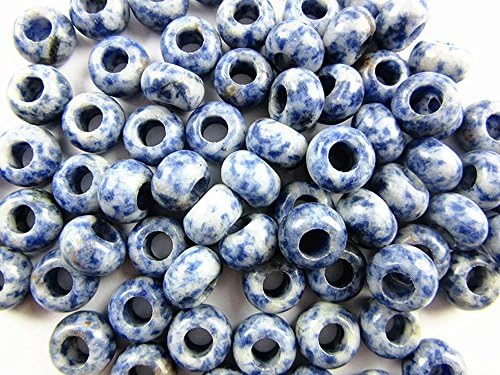 30PCS Beautiful unique blue porcelain large hole beads