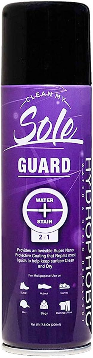 Clean My Sole Guard Waterproof Protection For Sneakers Repels Liquids & Stains On Nubuck Leather, Suede, Fabric, Canvas, Upholstery and more 7.5 Oz: Shoes