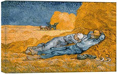 Canvas Prints by Vincent Van Gogh Wall Decor Art, Advanced Knife Painting with Texture for Home Decoration (60cm x 90cm) (Unframed) (06.Noon Rest from Work)