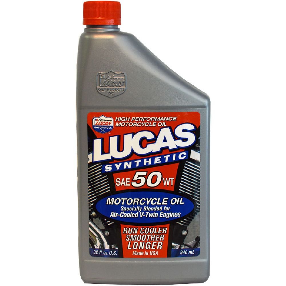 Hasil gambar untuk Lucas Oil Synthetic SAE 50 WT Motorcycle V Twin Oil
