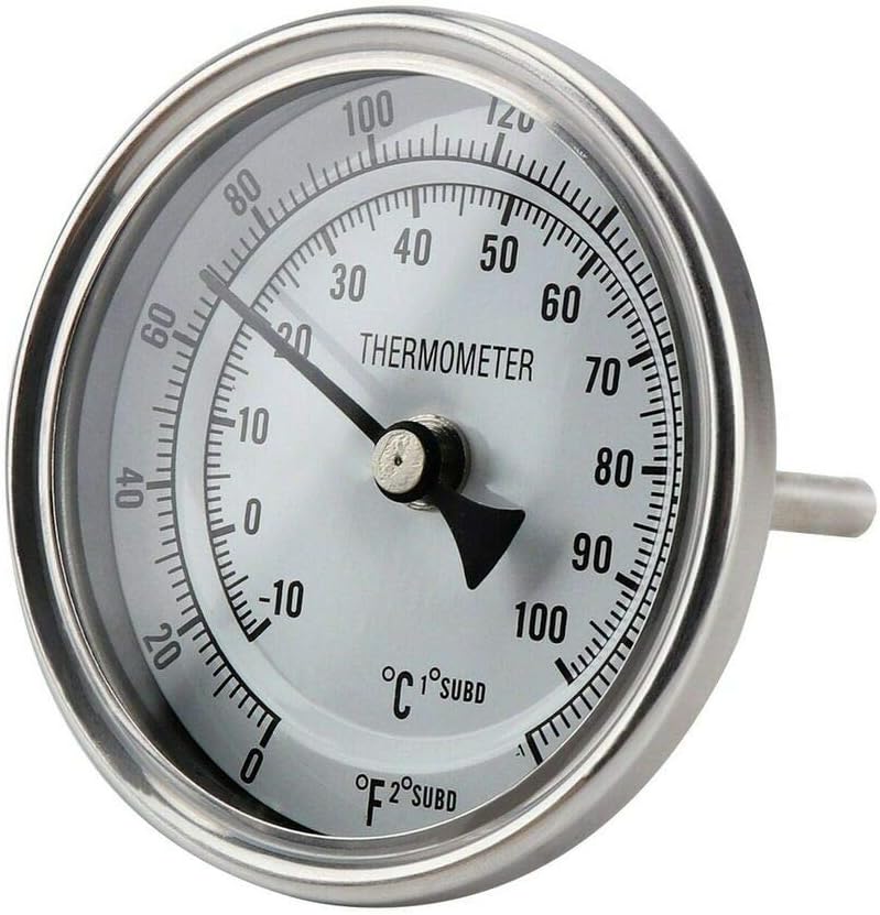 Ferroday Stainless Steel Thermometer Dial Thermometer 1/2 NPT Homebrew Kettle, Compatible