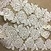 Bridal Veil Lace Trim Classic Rose Flower Design Alencon Hand Beaded Sequined Corded Embroidered Organza. 3