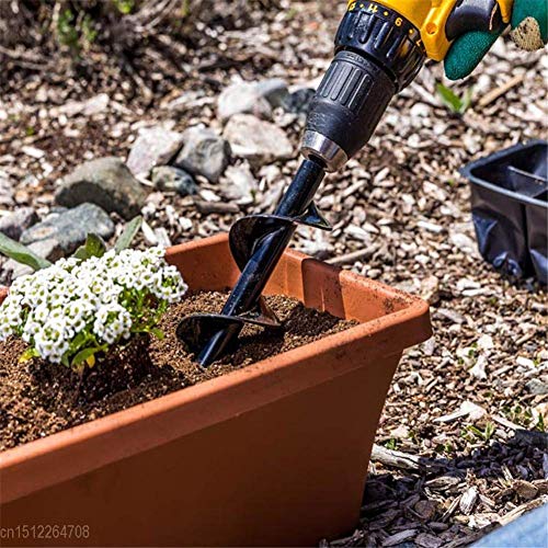 Katoot Garden Auger Spiral Drill Bit Roto Flower Planter Bulb HEX Shaft Drill Auger Yard Gardening Bedding Planting Hole Digger Tool (825cm/3.19.8inch)