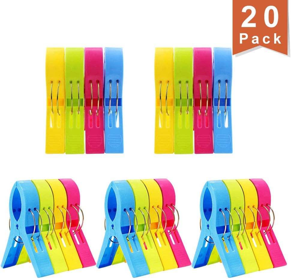 DEEBF 20 Pack Towel Clips Chair Clips Towel Holder for Pool