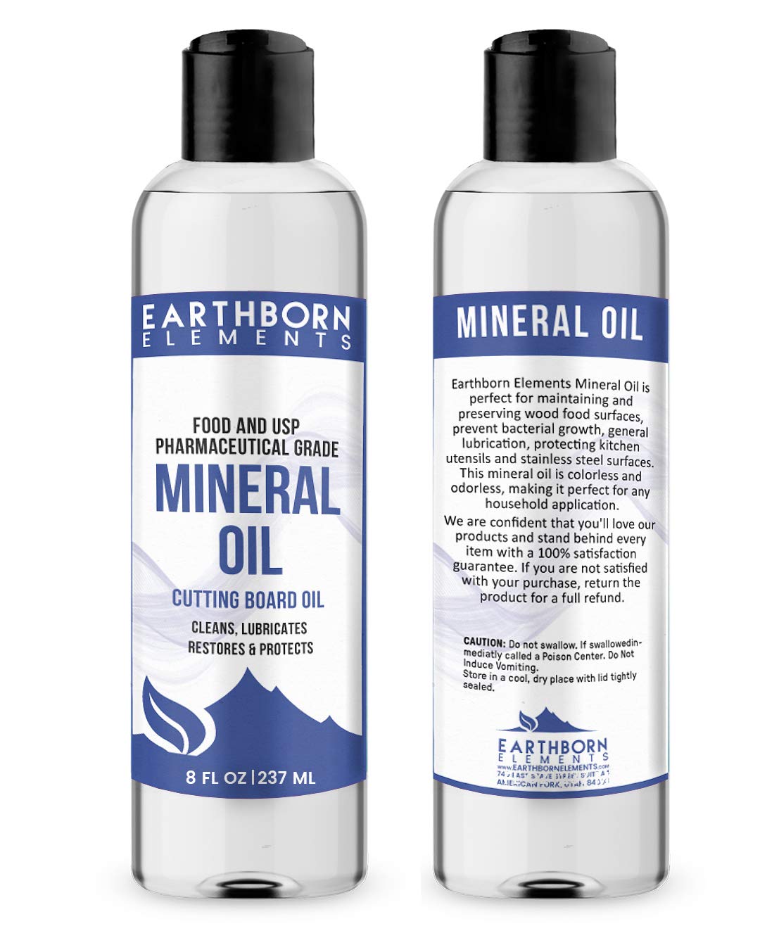 Amazon Com Mineral Oil 8 Oz By Earthborn Elements Food Usp