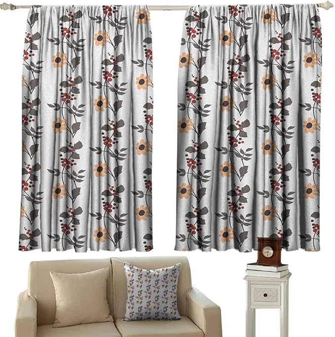zojihouse Floral Curtain Outdoor Privacy Porch Flourishing