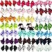 40 Pack 3.5 Inch Hair Bows Girls Children Grosgrain Ribbon Alligator Hair Clips 20 in Pair