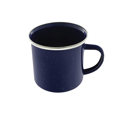 Metal Camping Mug with Blue Enamel 