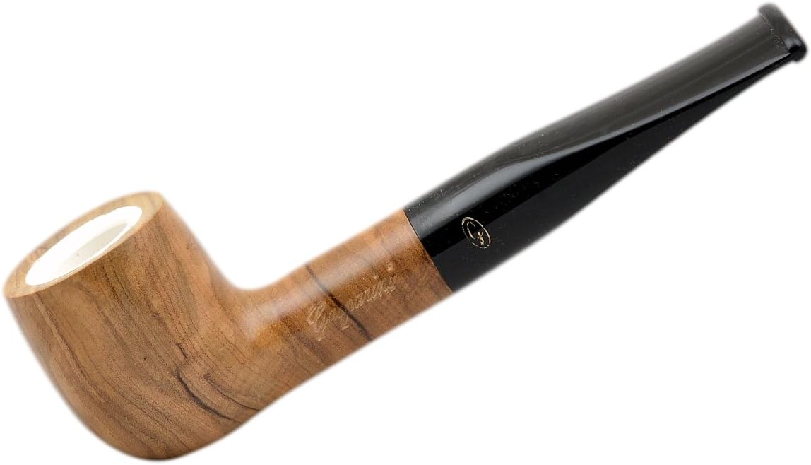 Gasparini ULIVO Olive Tree Meerschaum Lined Straight Billiard Tobacco Smoking Pipe (Italy) 02