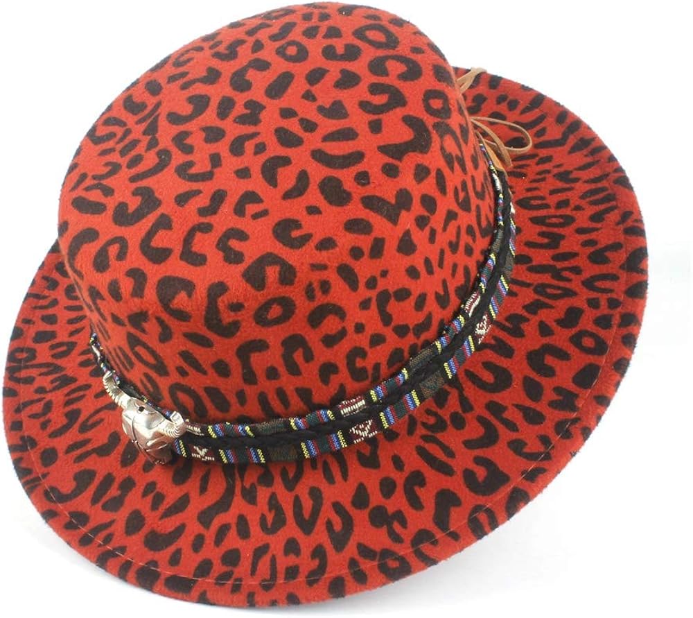 Fashion Unisex Flat Top Hat With Belt Retro Wool Polyester