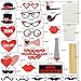 Photo Booth Prop 33Pcs On A Stick Mustache Hats Glasses Lips Ties for Wedding Valentine's Day Party DIY Photo Props Kit