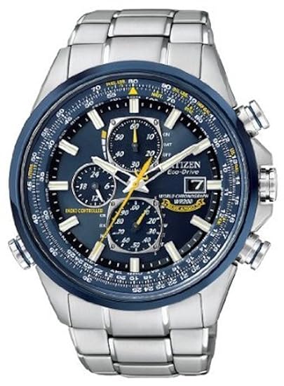 Citizen Eco-Drive Funkuhr Uhr Herrenuhr Edelstahl 20 bar Analog Chrono Datum Silber