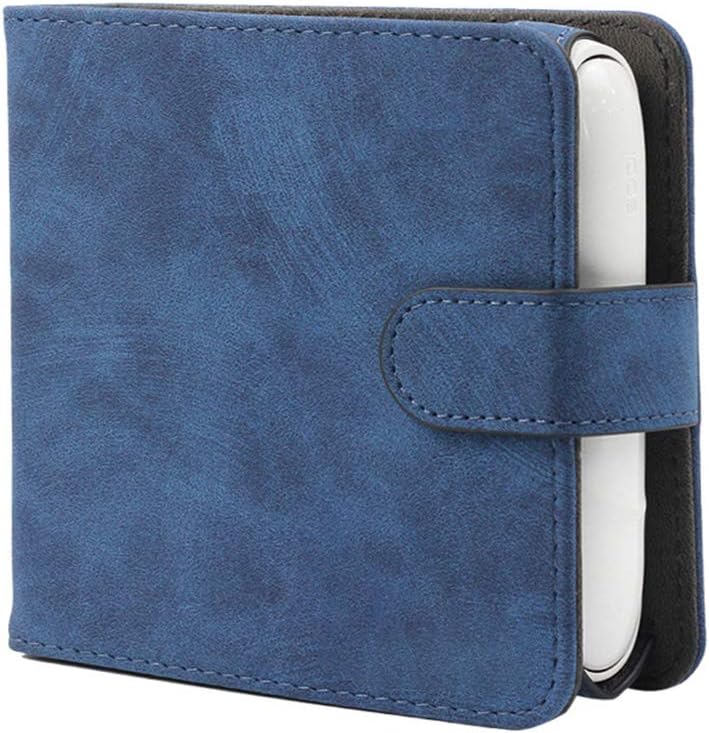 DKEnjoy PU Leather Full Protective Cover Carrying Storage Bag Wallet Card Holder for IQOS 3.0 Electronic Cigarette (Blue)
