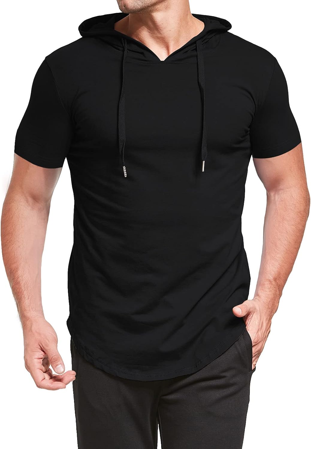 Aiyino Men's S-5X Short Sleeve Fashion Athletic Hoodies Sport Sweatshirt Hip Hop Pullover at  Men’s Clothing store