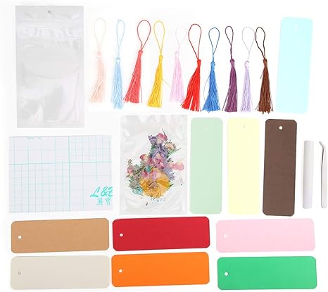 Amazon Co Jp 10個ドライフラワーブックマーク素材 Abs色紙タッセルdiy手作りギフトクラフト美しい エレガント Diyブックマーク最高のギフトしおりコレクション ホーム キッチン