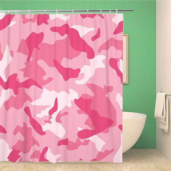 Awowee Decor Shower Curtain Camo Camouflage Series In The Pink Scheme Camoflage Pattern 180x200cm Polyester Fabric Waterproof Bath Curtains Set With Hooks For Bathroom Amazon Co Uk Kitchen Home