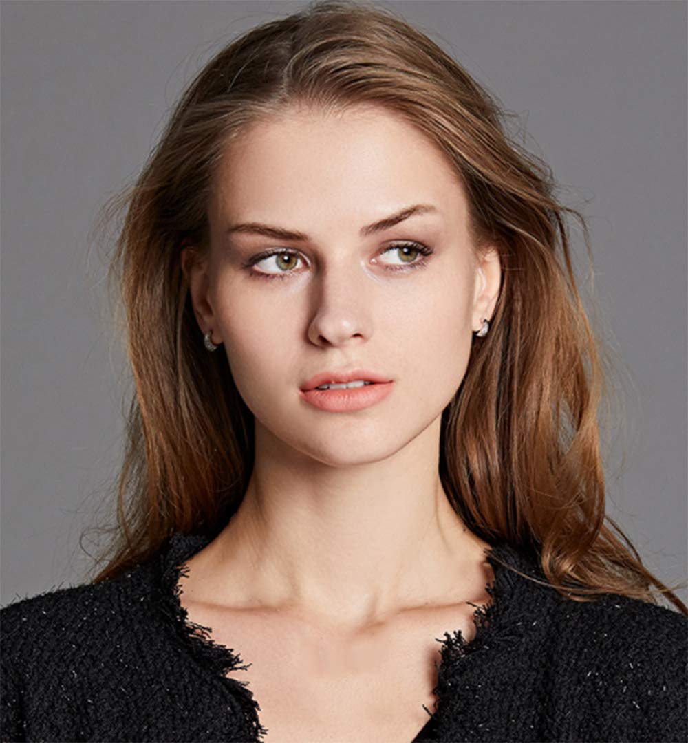 925 Sterling Silver Ball Stud Earring Set 3 Pairs Star Moon Stud Earrings Hypoallergenic CZ Earring Set for Women