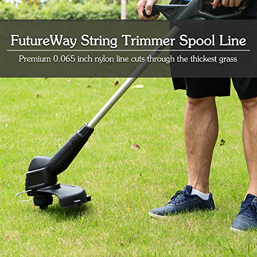 FutureWay String Trimmer Replacement Spool Line 0.065" ST4500 ST1000 GE600, Weed Eater String Autofeed Spool Line 20ft Compatible with Black Decker RS-136, Cordless Trimmer Edger Replacement (4 PCS)