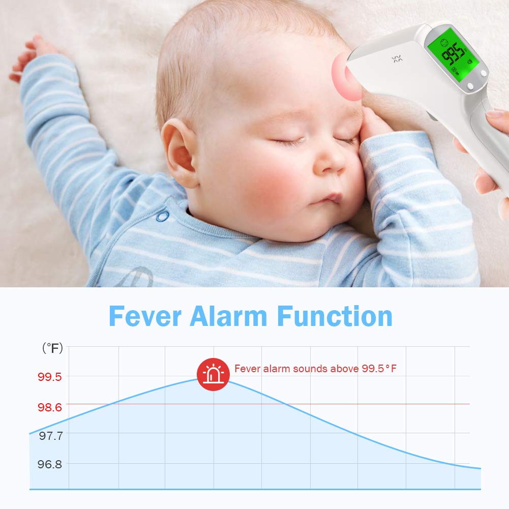 No-Touch Infrared Forehead Temperature for Adults, Medical Digital Infrared Temperature for Body Kids, 1s Fast Reading Highly Accurate Measuring & Memory Function-White: Industrial & Scientific