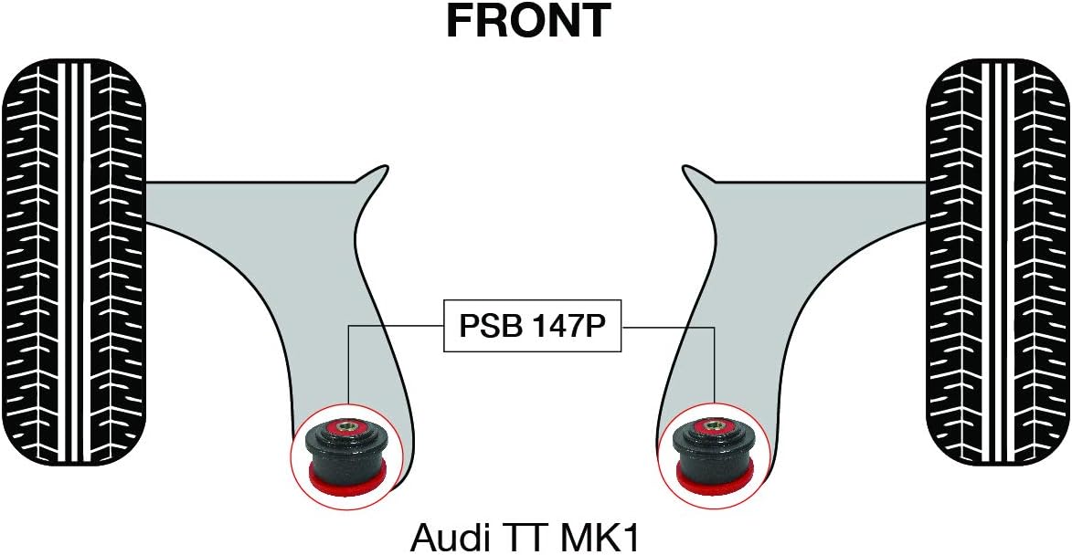 PSB Polyurethane Bush Compatible With TT MK1 (98-06) Front Wishbone Pressed Arm Rear Bushing Kit - PSB147P