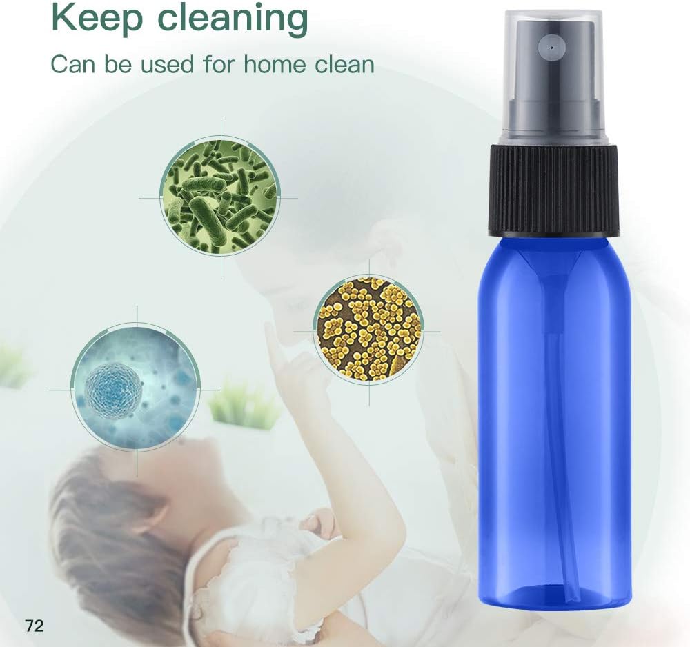 Toureal 30ML Fine Mist Spray Bottle 12pcs Empty Travel Small Mister Refillable Dispenser, Spritzer Container for Cosmetics Blue - Image 4