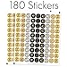 Black and Gold 40th Birthday Party Favor Chocolate Kisses Candy Stickers - 180 Labels