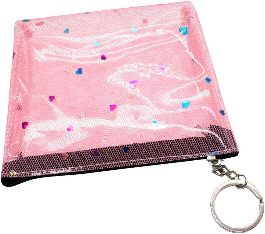 Leaf2you Women Printed Coin Purse PVC Transparent Handbag Key Holder