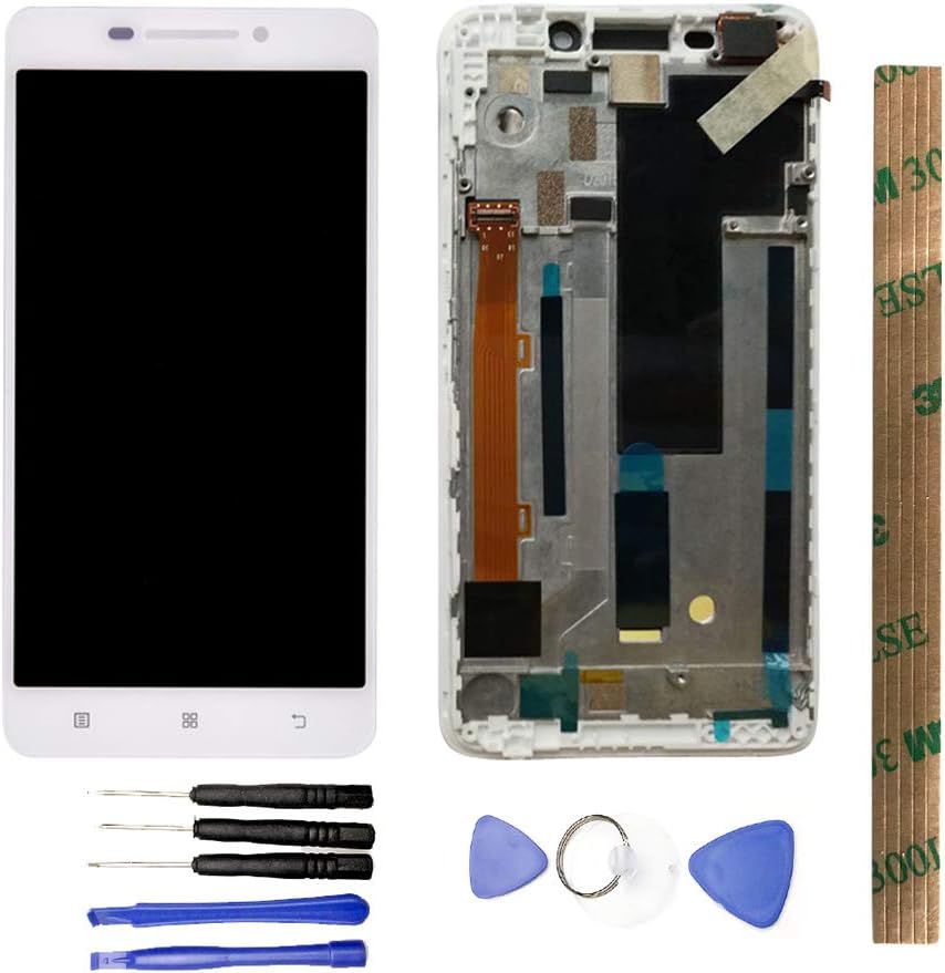 JayTong LCD Display & Replacement Touch Screen Digitizer Assembly with Free Tools for Le novo A5000 White with Frame