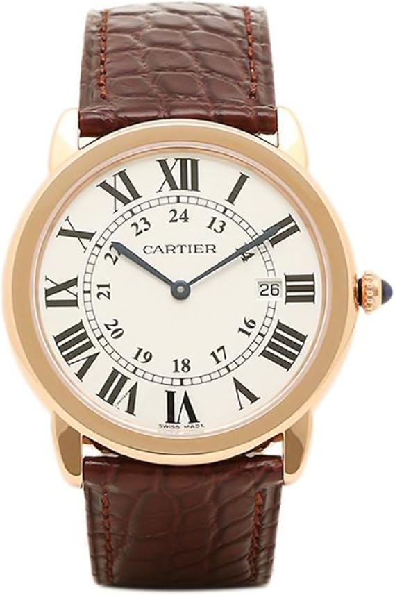 Amazon カルティエ Cartier カルティエ 時計 Cartier W ロンドソロ Lm メンズ腕時計 ウォッチ ピンク ゴールド ブラウン シルバー 並行輸入品 メンズ腕時計 腕時計 通販