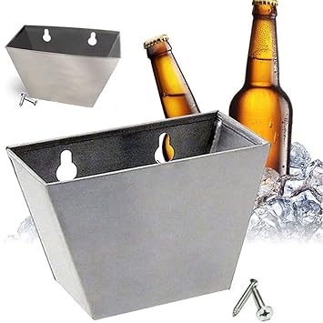 ZAK168 Edelstahl-Flaschenöffner Aufbewahrungsbox, Wandmontage, Bierdeckelhalter mit 2 Befestigungsschrauben für Bar Küche Zuh