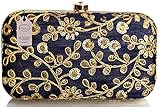 Mammon Women's Bridal Clutch with sling (6.5x4x4 inches) (Cyan)