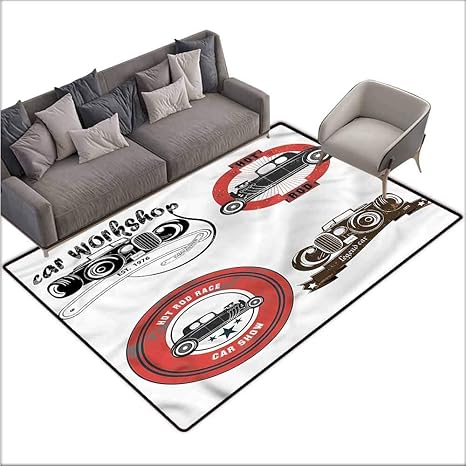 Amazon Com Office Chair Floor Mat Foot Pad Cars Retro Cars Pop