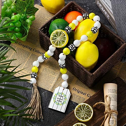 Rustic Lemon Bead Garland for Home Decor and Boho Style
