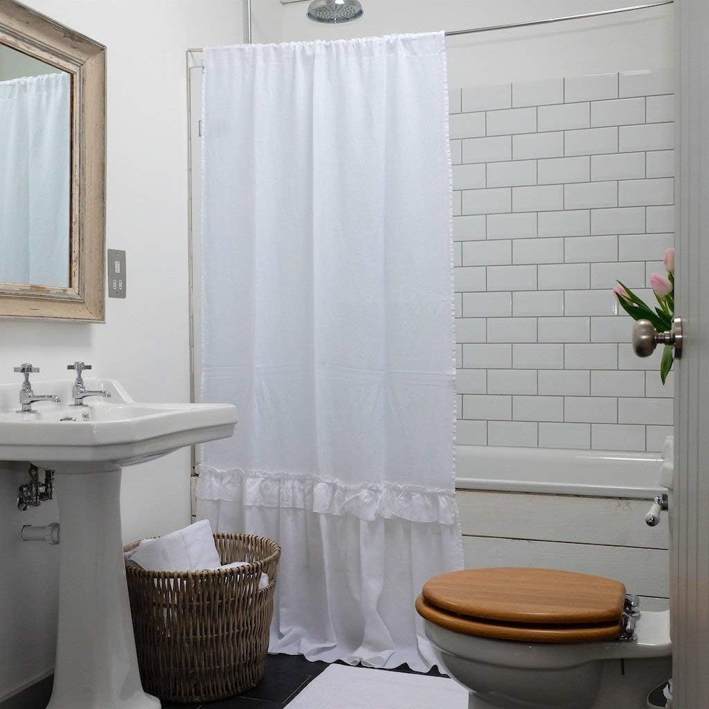 Linen Shower Curtain, Linen Curtain, perfect for Farmhouse Decor