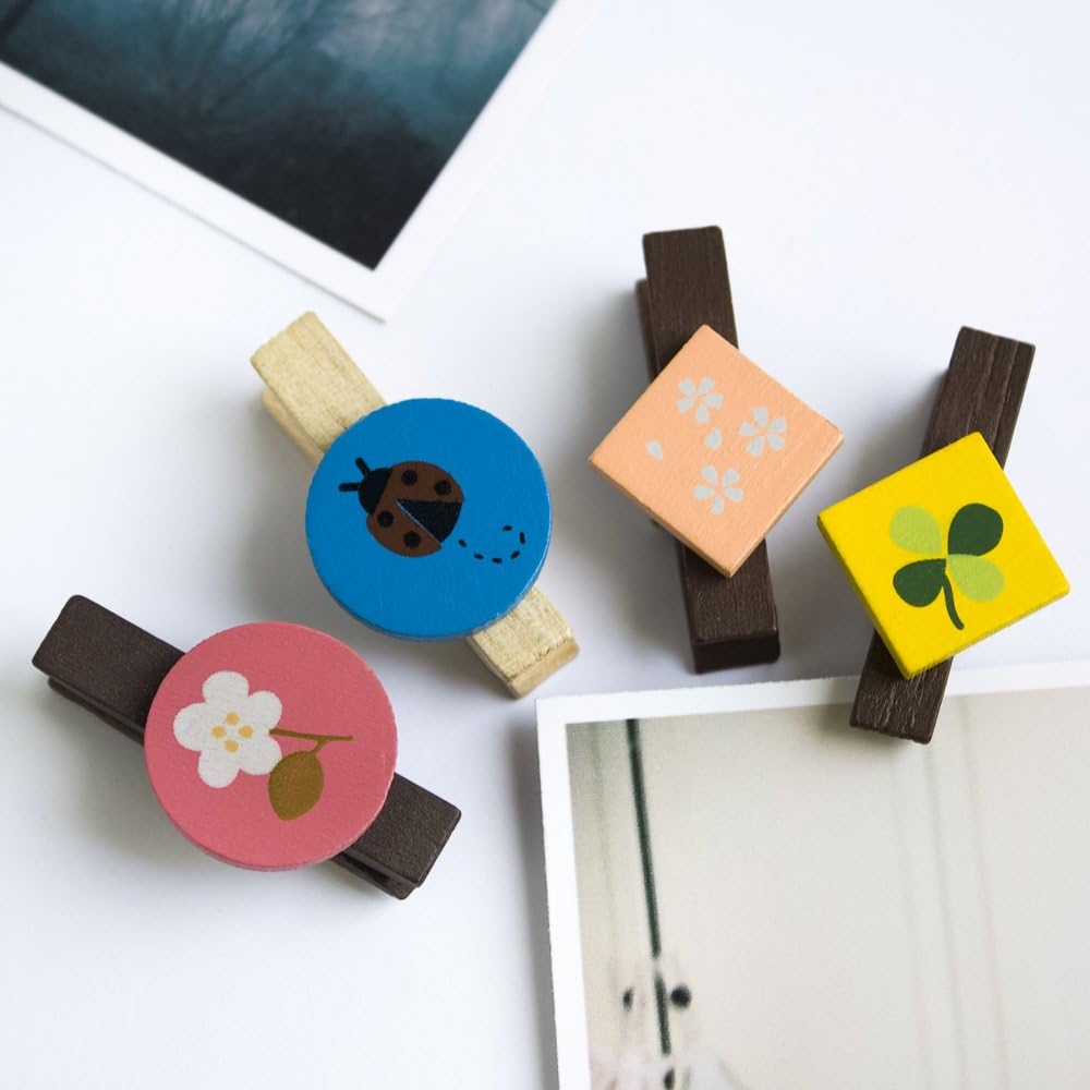 Blancho Ornament [Colorful Clips] - Wooden Clips/Wooden Clamps/Mini Clips