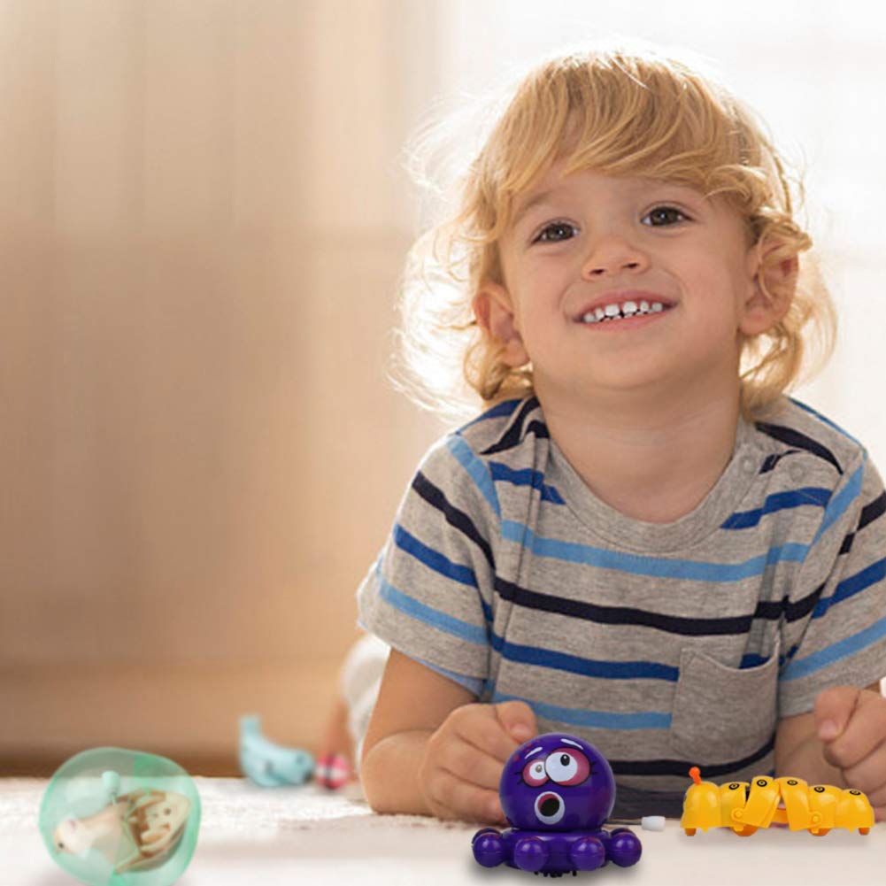 Symiu Jouets à Remonter pour Enfants Parti Sac Remplisseurs Petits Animaux Marrant Party Favors Enfant Remplisseurs D\'Oeufs Mécanique Jouets Cadeau pour Bébé Tout-Petit, 4 Pack