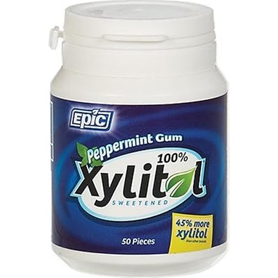 Epic Xyitol Peppermint Flavored Gum, 50-Count Pack of 4