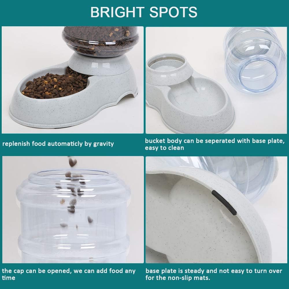 Kitchen & Dining : YNC Automatic Cat Feeder, 1 Gallon Cat Dog Food Dispenser, Durable Automatic Gravity Cat Dog Feeder, Practical Automatic Pet Feeder Food Dispenser for Cats, Small Dogs and Other Cute Small Pets : 