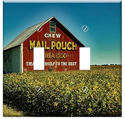 Switch Plate Double Toggle Mail Pouch Tobacco Barn Farm Soybeans