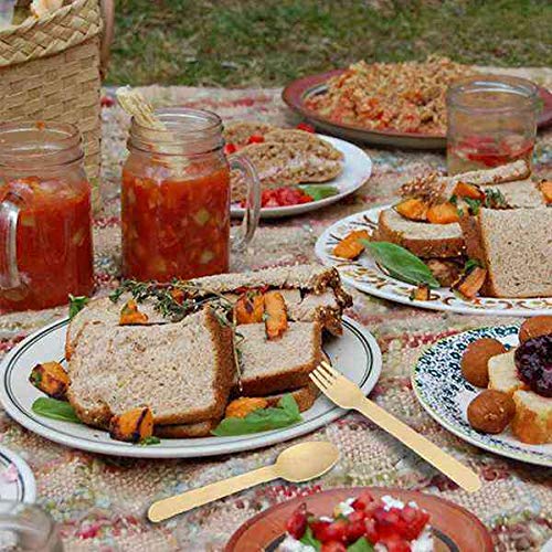Knives(100) And Spoons(100) - Disposable Wooden Cutlery 300 Pack Ks Knives And Spoons Perfect Alternative Plastic P215 - Gray Butterfly Under Rooster Party Microwave Mikasa Knives(100) Por - Thumbnail 3