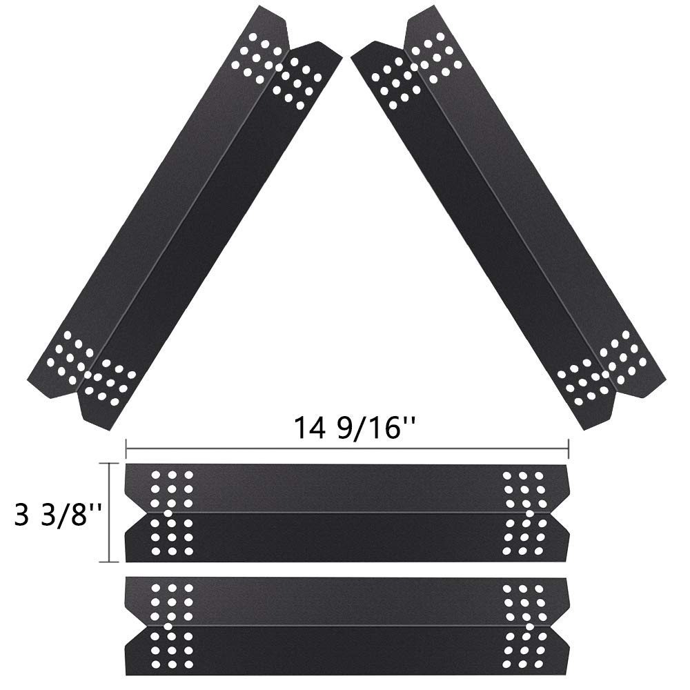 GASPRO 4Pack Grill Replacement Parts for Grill Master 720-0697, 720-0737, Nexgrill 720-0830H, 720-0783E, 7200697, 7200737, 14 9/16 inch Porcelain Steel Heat Shield Plate Tent Flame Tamer