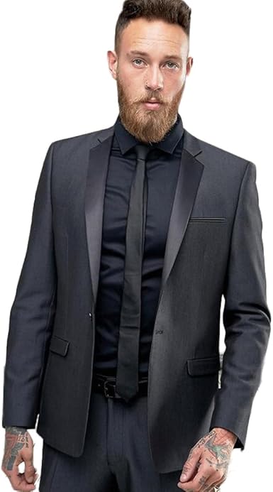 mens dark grey slim fit suit