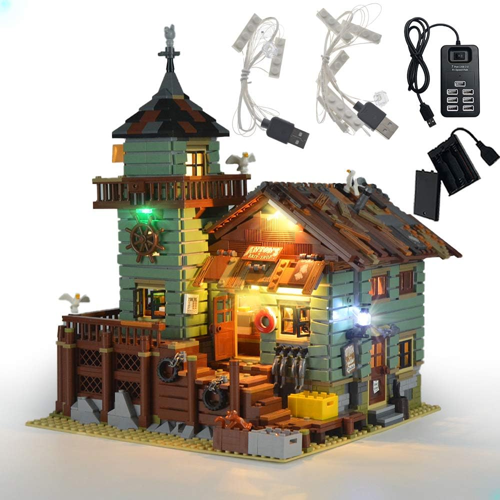 GEAMENT Bricks Light Set for Ideas Old Fishing Store Building Blocks Model Compatible with LEGO 21310 (Building Set Not Included)