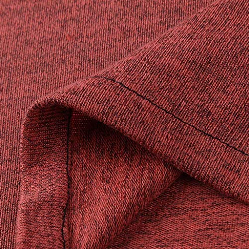 Aunimeifly Women V Neck Puff Long Ruched Lantern Sleeve Solid Blouse Fashion Simple Elegant Casual Slim and Fit Shirt Tops(Red,M)