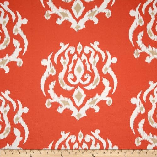 Terrasol Indoor/Outdoor Pamilla Ikat Coral Fabric By The Yard