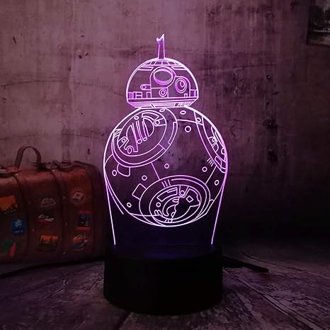 KangYD Luz nocturna 3D/Led 3D Night Light War Star Ship 7 ...