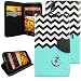 ZTE Boost Max Case, CASELOCA Wallet Case for ZTE Boost MAX N9520 Boost Mobile PU Leather Wallet Card Flip Open Pocket Case Cover Pouch (Mint Blue Chevron)