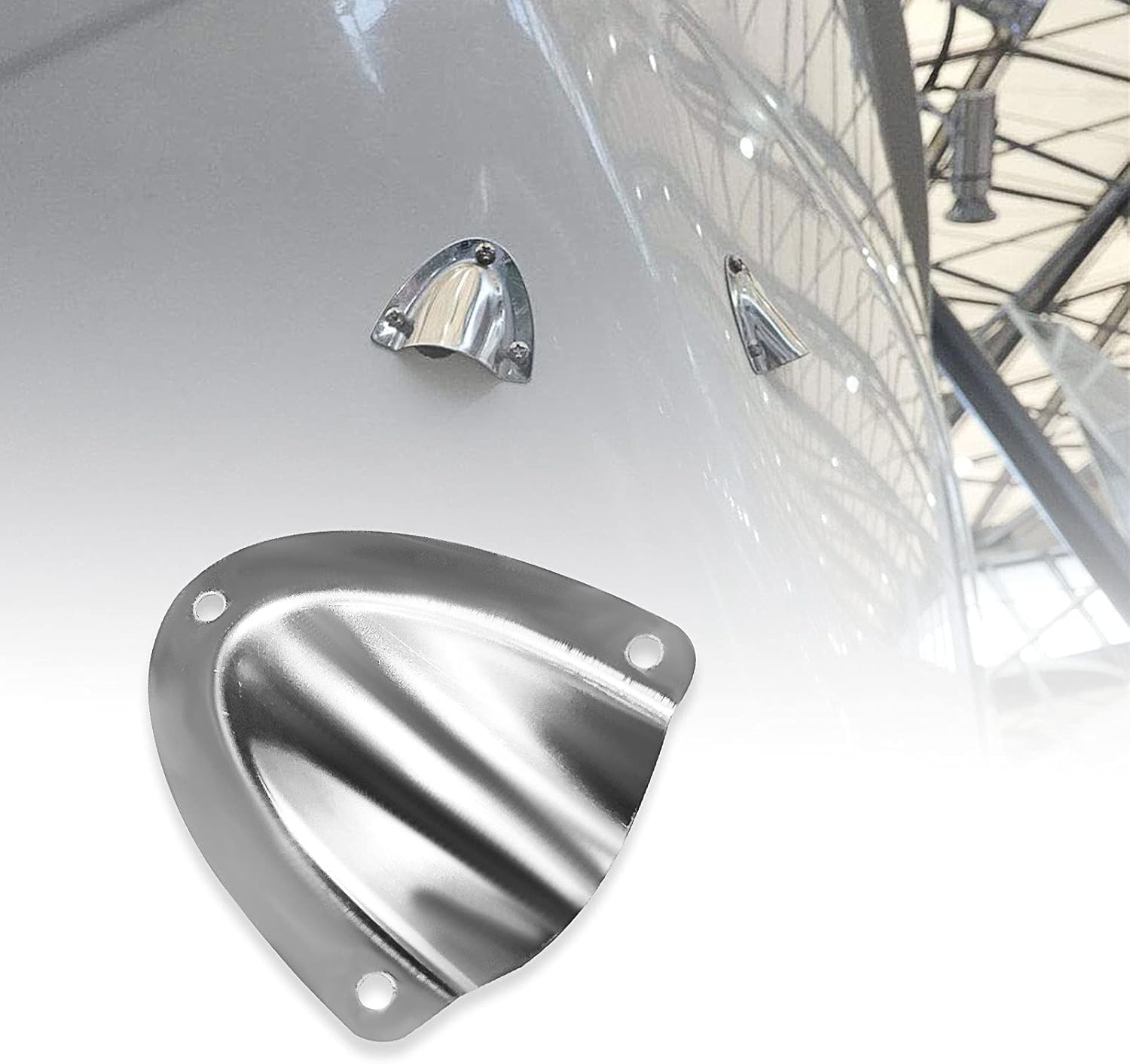 6 Pack Wire Cable Vent Cover Stainless Steel Clamshell Vent Clam Shell Vent for Boat Marine/Boat : Sports & Outdoors